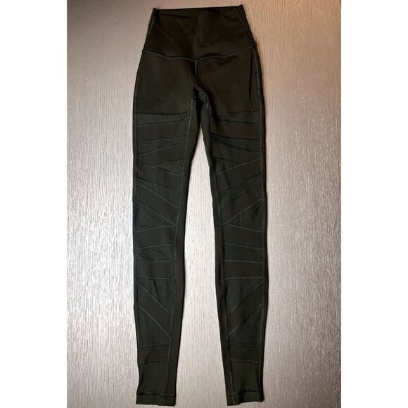 Lululemon Wunder Under Hi-Rise Tech Mesh 28" Dark Olive Size 2 New - Picture 1 of 7